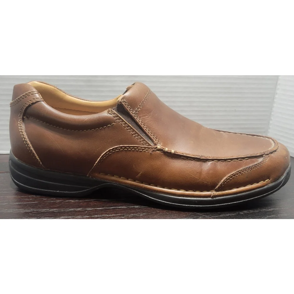 Men’s Johnston & Murphy Shuler Moc Slip On shoes 10.5 M Brown Leather